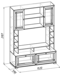 Гостиная Шерлок 1 Шкаф МЦН 1520х590х2107