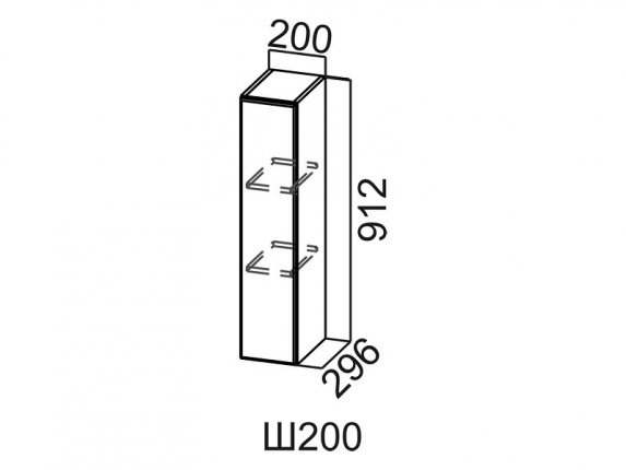 Шкаф навесной 200 Ш200-912 Вектор СВ 200х912х296